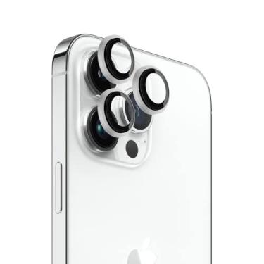 Imagem de iTedel Protetor de lente de câmera para iPhone 13 Pro e 13 Pro Max capa de anel de alumínio de vidro temperado, HD transparente, correspondência de design de câmera para iPhone, antirreflexo,