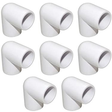 Imagem de ANPTGHT Encaixe de cotovelo de PVC de 90 graus de 2,54 cm, saída lateral do cotovelo de ângulo reto de 2 vias, acessórios de canto de PVC para móveis de construção faça você mesmo, acessórios de tubulação de estufa, conexão de barraca (pacote com 8)