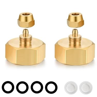 Imagem de YELUN Conector de mangueira de irrigação por gotejamento, adaptador de mangueira de jardim, rosca fêmea padrão de 3/10.2 cm GHT para adaptador de tubo de 1/10.2 cm para mangueira de água, converte