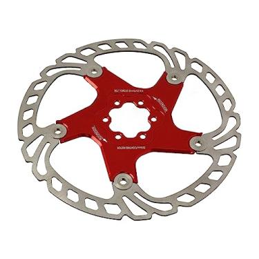Imagem de Disco de Freio Flutuante para Bicicleta, 6 Parafusos Disco de Freio para Bicicleta de Estrada Leve Grande Oco Vermelho para Ciclismo (203mm)