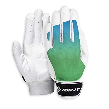 Imagem de Luva de softbol RIP-IT para meninas com controle de bolhas, Aqua Lime Ombre, Small