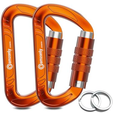 Imagem de Clipes de mosquetão de travamento automático de 7,6 cm, resistentes, 12KN / 1,223 kg, mosquetões de chaveiro leves, caribeeners resistentes com trava de torção para acampamento, caminhada, rede,