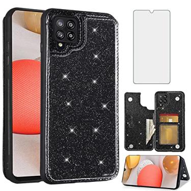 Imagem de Asuwish Capa de celular para Samsung Galaxy A22 4G 6,4 polegadas capa carteira com protetor de tela suporte suporte para cartão brilhante acessórios para celular Gaxaly M32 M22 F22 Galaxies A 22 22A