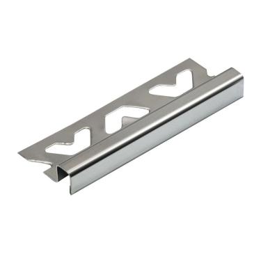 Imagem de Perfil de Aço Inox para Acabamento 10mm X 1,2cm Firenze Inox Brilho Viscardi - caixa com 5 Unidade - Cromado Brilho