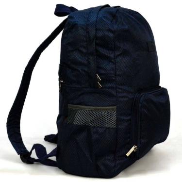 Imagem de Mochila Escolar Viagem Bolsa Academia Unissex Dobrável Azul Marinho CBRN17607