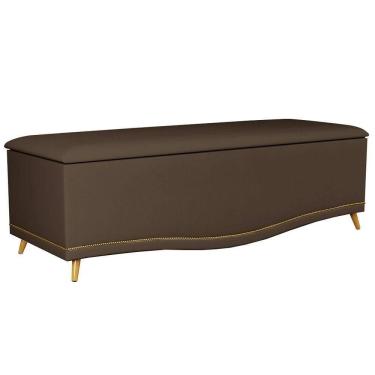 Imagem de Calçadeira Baú Queen 160cm Imperial J02 Suede Chocolate