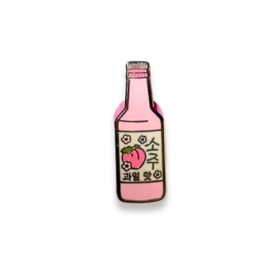 Imagem de Soju pin esmalte coreano soju pin esmalte duro broche de lapela coreano acessórios soju broche de bebida coreana pino de esmalte Kpop mercadoria Soju broche de garrafa Soju, Zinco, Esmalte duro