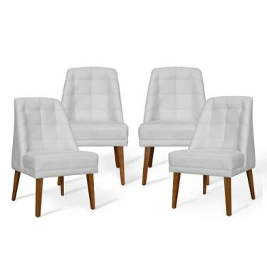 Imagem de Kit 4 Cadeiras De Jantar Paris Suede Branco - Meu Lar Decor - Meu Lar