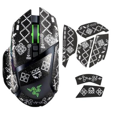 Imagem de immoenuc Adesivos de fita adesiva de mouse para Razer Basilisk Ultimate/Basilisk X Hyperspeed/Basilisk V2 Mouse antiderrapante, autoadesivo, pré-corte, resistente ao suor, acessórios para mouse de