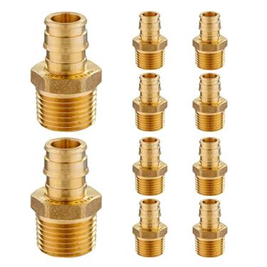 Imagem de GUOFIS Pacote com 10 conexões PEX-A, adaptador NPT macho de expansão Pex-a de 1,9 cm x 1,9 cm, adaptador macho PEX ASTM F1960 para tubos Pex A