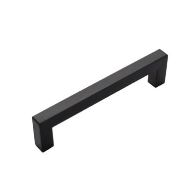 Imagem de Puxador de porta de cozinha quadrado, preto e prateado, estilo maçaneta de porta de armário, aço inoxidável, puxador de cozinha, 224mm,236mm