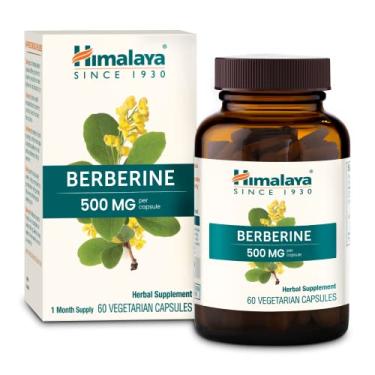 Imagem de Himalaya Berberina para suporte balanceado de açúcar no sangue, suporte para digestão e sistema imunológico, 1200 mg, 60 cápsulas vegetarianas, fornecimento de 1 mês