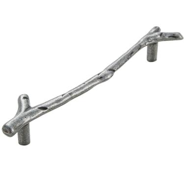 Imagem de Maçaneta em forma de ramos de metal, acessório para móveis, mesa de cozinha, maçaneta, parafusos, maçaneta externa da porta, gaveta, prata 128mm