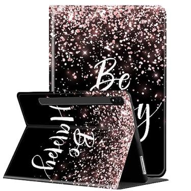 Imagem de Capa para tablet Samsung Galaxy Tab S8 Plus 2022/ Tab S7 FE 5G 2021/ Tab S7 Plus 2020 de 12,5 polegadas, suporte multiângulo com capa de proteção automática para hibernar/despertar - ouro rosa glitter