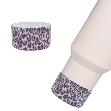 Imagem de Gliquran Bota protetora de silicone leopardo para Stanley Quencher H2.0 40 30 567.0 g & IceFlow Flip 30 567.0 g, Cheetah Water Bottle Boots Accessories