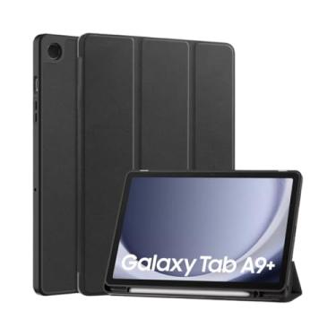 Imagem de Capa tablet Flip para Samsung Galaxy Tab A9+ / A9 Plus 11" Modelos SM-X210/X216/X218 2023 Case Anti Impacto Suporte Pencil Popshope, Preto