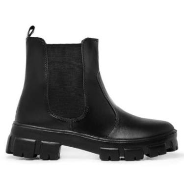 Imagem de Bota Chelsea Feminina Tratorada Cano Curto Elegante Virginia-Feminino