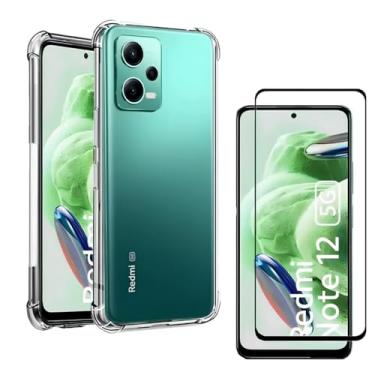 Imagem de Capa Capinha Anti Impacto + Película de Vidro Temperado 3D Para Redmi Note 12 Pro 5G Tela De 6,67 Polegadas - (Bluepink)