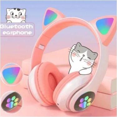 Imagem de Fone De Ouvido Cat Ear Led Wireless Bluetooth Com Led P33m - oem