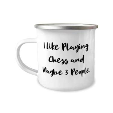 Imagem de Caneca de xadrez exclusiva de 340 g, I Like Playing Chess and Talbe 3 pessoas, presentes para homens e mulheres, presente de xadrez