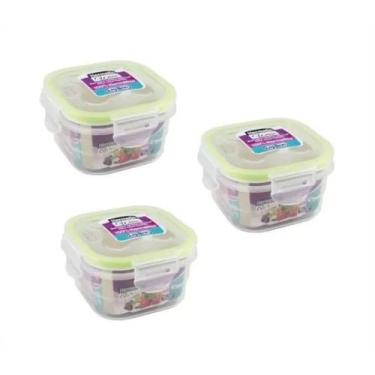 Imagem de Hermetic ware quadrado 330 ml conj c/ 3 un - plasbrik