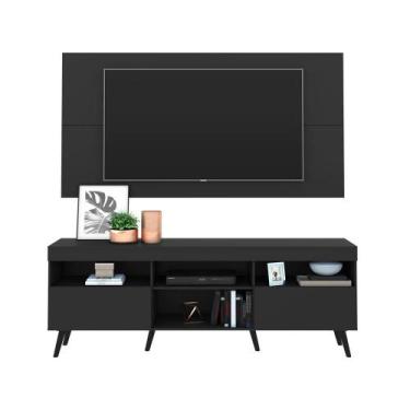 Imagem de Rack com Painel TV 65" Retrô Flórida Multimóveis V3133, Preto
