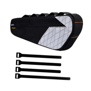 Imagem de Fancyes Bolsa para quadro de bicicleta sob o tubo Bolsa de armazenamento para telefone, carteira, chaves, ferramentas Pacote de acessórios para ciclismo Bolsa, Branco