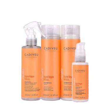 Imagem de Kit Cadiveu Professional Bye Bye Frizz Shampoo Condicionador Selagem Gradativa e Leave-in (4 produtos)