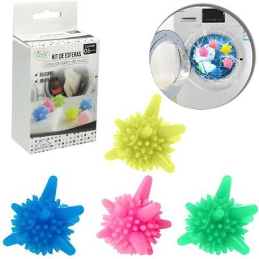Imagem de Bola esfera mágica anti-enredamento lavar roupa kit 6 pçs - COSY