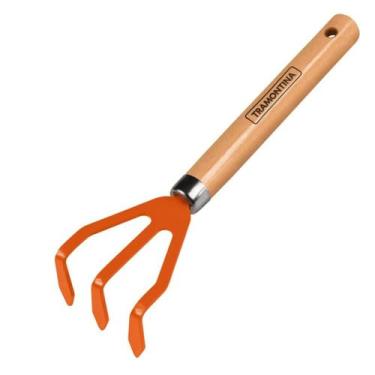 Imagem de Ancinho com Cabo Madeira Tramontina, Laranja