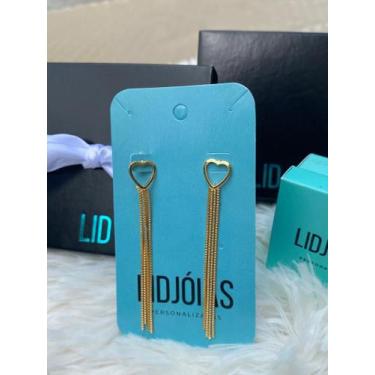 Imagem de Brinco de franja banhada a ouro 18k  - LID JOIAS