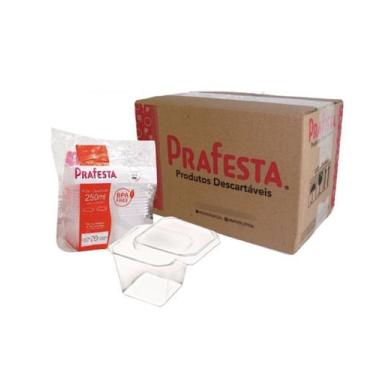 Imagem de 240 un bolo de pote quadrado com tampa 250 ml sobremesa - PRAFESTA 