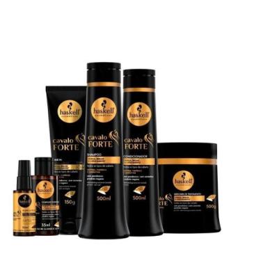 Imagem de Kit Haskell Cavalo Forte Sh Cond Máscara 500ml 6 Itens Completo