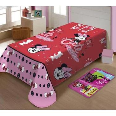 Imagem de Manta Soft Vermelha Microfibra Disney Minnie Mouse Jolitex, Vermelho, 