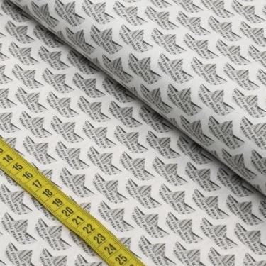Imagem de Tecido Estampado para Patchwork - Navy : Mini Barco de Jornal Branco (