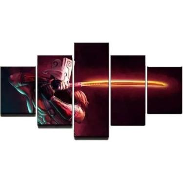 Imagem de Painel Quadro 5 Partes Dota 2 Juggernaut 110x55 Cm - Mr Decorações / P