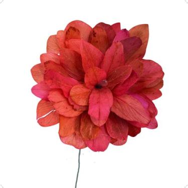 Imagem de Flor De Folha No Galho Arame Dobrável Cores Variadas Seco Arranjo - FL