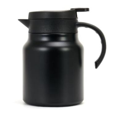 Imagem de Garrafa térmica de aço inoxidável, garrafa de café com isolamento de parede dupla, dispensador de água, café e jarra de bebidas, mantém as bebidas frias ou quentes por horas (preto, 1,5 g)