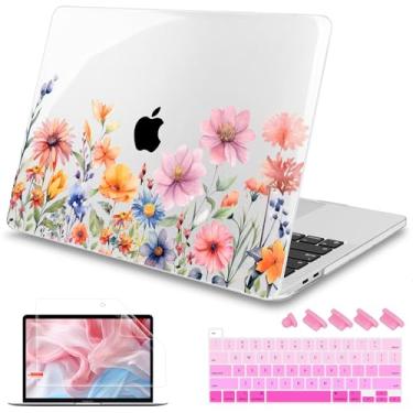 Imagem de Mektron Capa para MacBook Pro 16 polegadas A2141 versão 2019 16 polegadas com tela de retina líquida/Touch ID, capa rígida de plástico com película de teclado, protetor de tela e plugue de poeira,