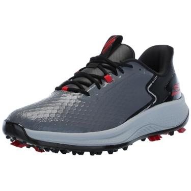 Imagem de Skechers Tênis de golfe masculino Blade Grip Flex Spikeless impermeável, Carvão/Vermelho, 43