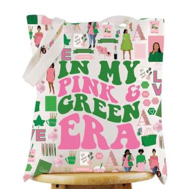 Imagem de G2TUP Bolsa de ombro irmandade irmãs rosa e verde presente de irmandade na minha era verde rosa bolsa de ombro parafernália de irmandade grega, In My Pink Green Era, Large