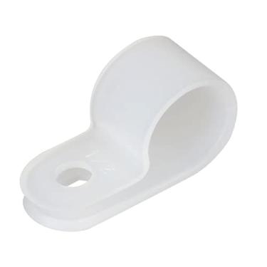 Imagem de Teansic 200 peças de grampo de cabo tipo R de nylon branco 1/2 polegada clipes de fio de plástico grampos de fixação sortidos para conduíte de cabo