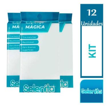 Imagem de Kit 12 Esponja Mágica Limpeza Tira Manchas Bucha Limpa Tudo - Selenita
