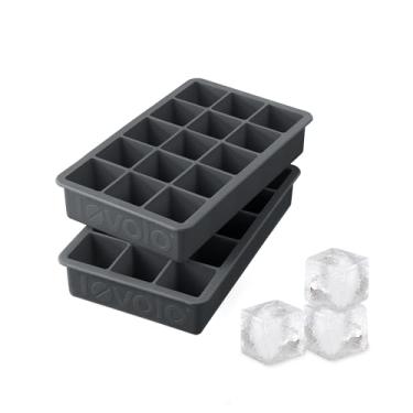 Imagem de Tovolo Perfect Cube, formas de gelo, silicone resistente, resistente ao desbotamento, cubos de 3 cm, conjunto de 2, carvão