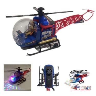 Imagem de Brinquedo Helicoptero Anda Som Gira 360º Emite Luzes Bate e Volta - He