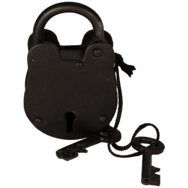 Imagem de Cadeado de estilo antigo de 7,6 cm - cadeado de ferro com chaves [Diversos ]