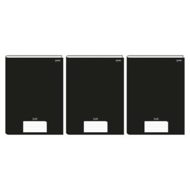Imagem de Kit com 3 Caderno Brochurão 96 Folhas Preto 20cmx27cm Jandaia