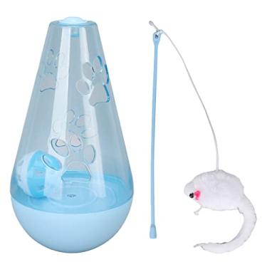 Imagem de Brinquedos para animais de estimação Cat Roly Poly, conjunto interativo de brinquedos de bola para gatos, brinquedo interativo para lanche com bola de sino embutida para gatos com (Blue)