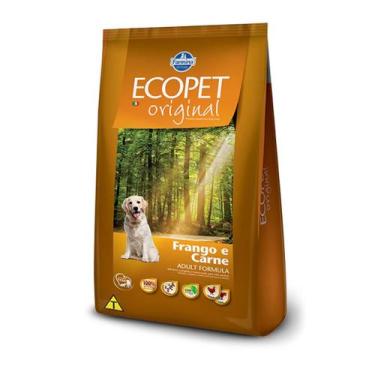 Imagem de Ração Seca Ecopet Natural  Original Carne e Frango para Cães Adultos -