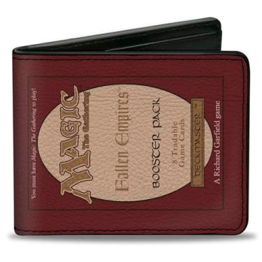 Imagem de Buckle-Down Carteira Magic the Gathering, dobrável, Magic the Gathering Fallen Empires Deckmaster réplica Browns, couro vegano, Vermelho, 4.0" x 3.5", Casual